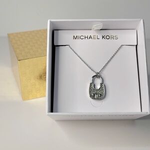 Michael Kors Silver Padlock Necklace